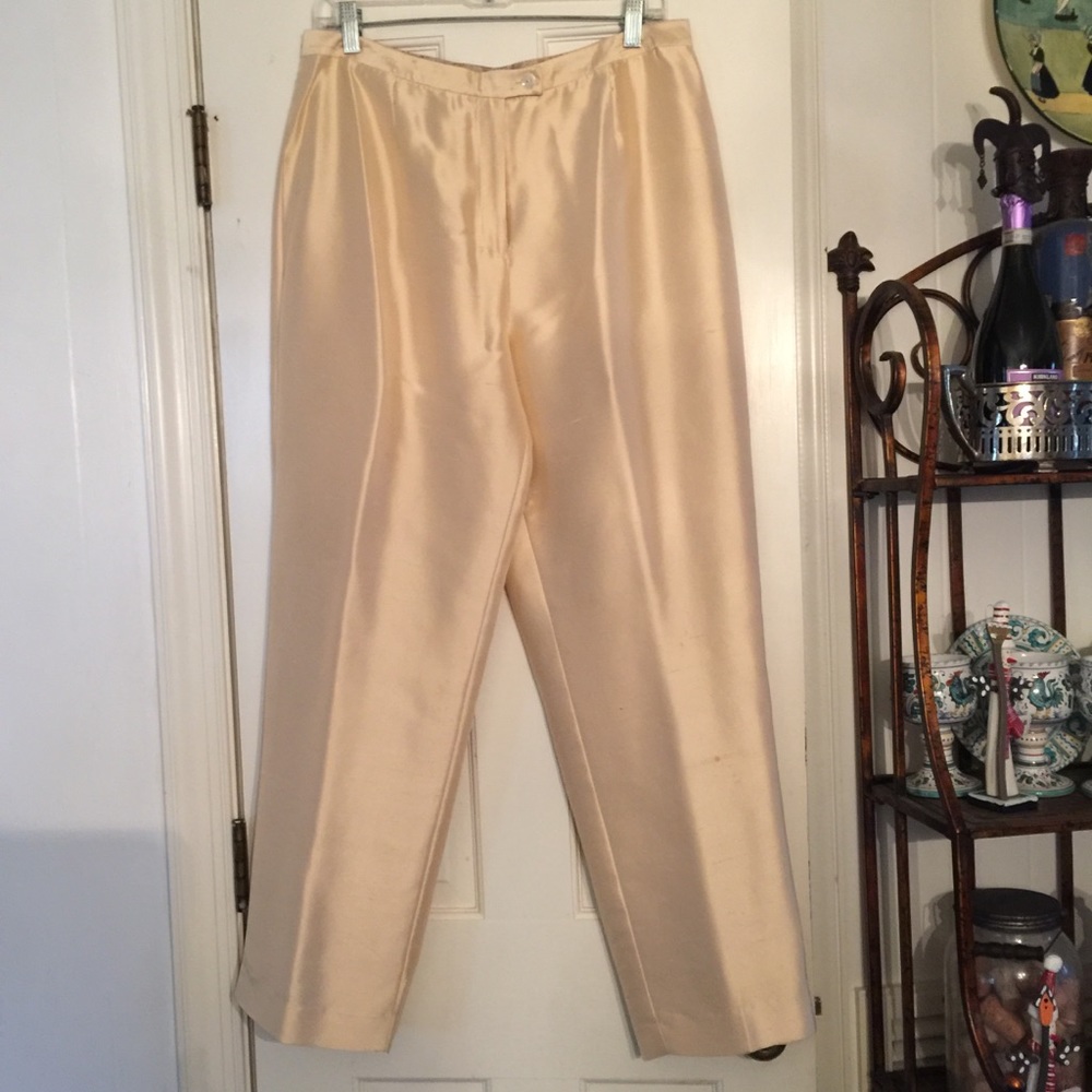 Jax pale gold/yellow silk pants